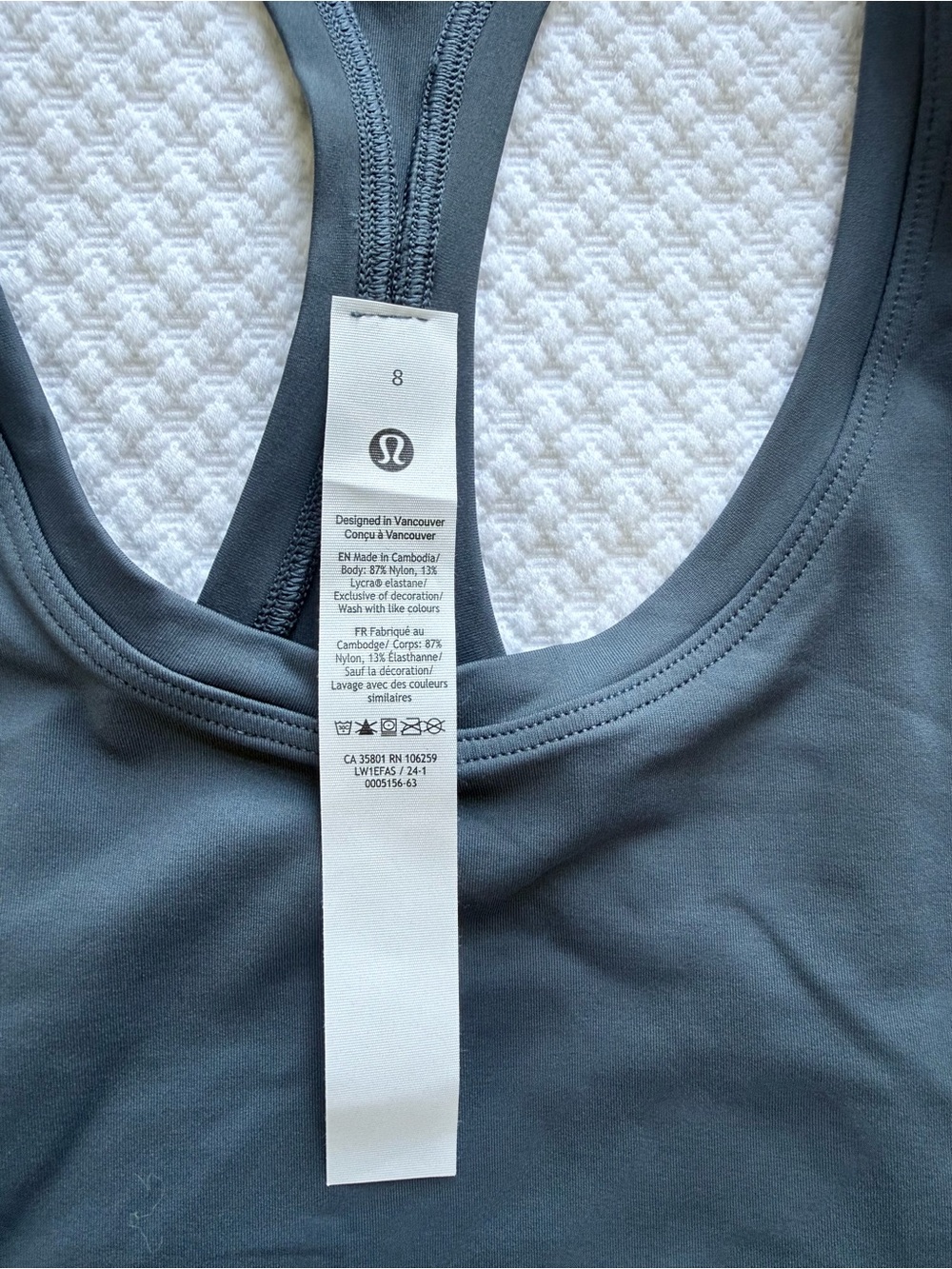 NWT Lululemon Cool racerback Short Tank *Luxtreme, Iron Blue | Size 8 - Picture 5 of 8